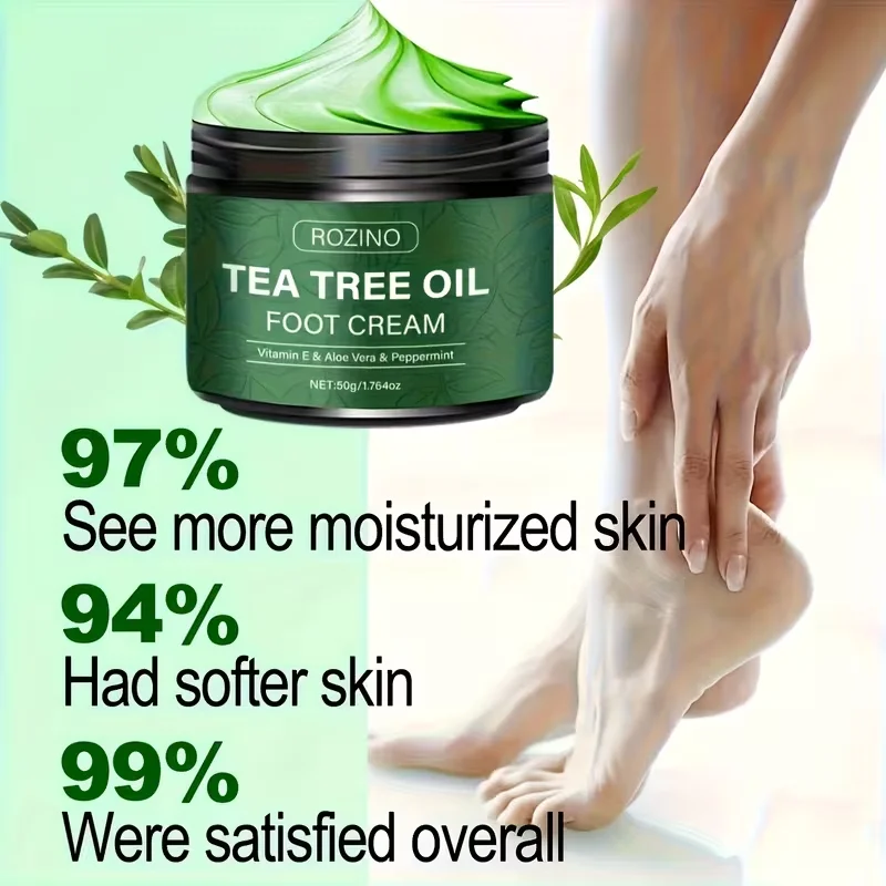 50g Tea Tree Oil Cracked Skin Care Cream - Anti-Cracking and Moisturizing, Highly Effective and Lightweight, Beige in Color, Suitable for Dry Areas Such as Hands, Insteps, and Ankles, Softens Skin, Relieves Dryness and Cracking, Specially Designed for Dry and Cracked Skin, a Must-Have for All Seasons