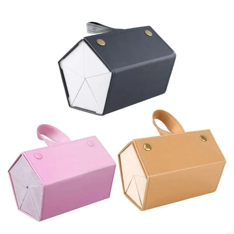91AF 5 Slot Multiple Travel Sunglasses Storage Bag-PU Leather Hanging Storage Box