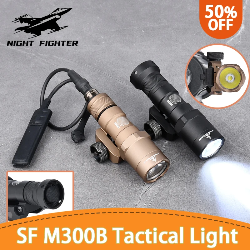 Surefir M300B M300 Tacit Flashlight Mini Weapon Scout Hunting LED Light Wadsn irsoft Outdoor Hunting Weapon Light Fit 20MM