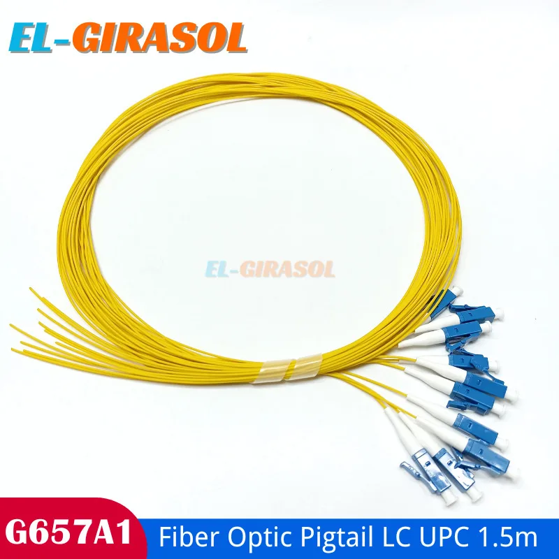 光ファイバピグテールlc-upcシングルモードg657a1-9-125シンプレックス15m-50個