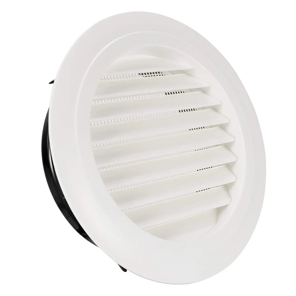 8 Inch Round Air Vent ABS Louver Grille Cover White Soffit Vent with Built-In Fly Screen Mesh for Bathroom Office Kitchen