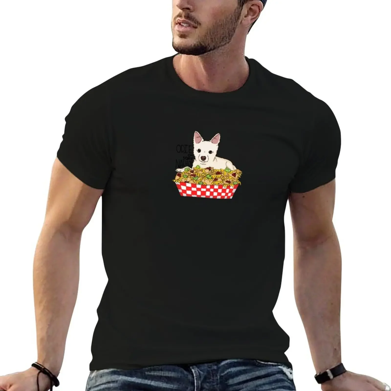 Odie on Some Nachos T-Shirt vintage graphic tee quick-drying big and tall t shirts for men