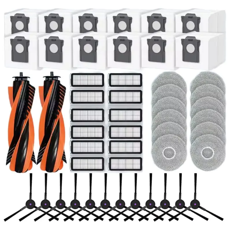 B80B Replacement Parts Set for Cecotec Conga X70 - Includes Main Brush, Side Brush, HEPA Filter, Mop Pad & Dust Bag, Vacuum