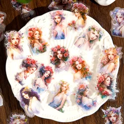 40 Pcs/pack Cute Flower Girl Decorative Sticker Vintage Figure Collage Scrapbooking Label Diy Diary Album Journal Planner