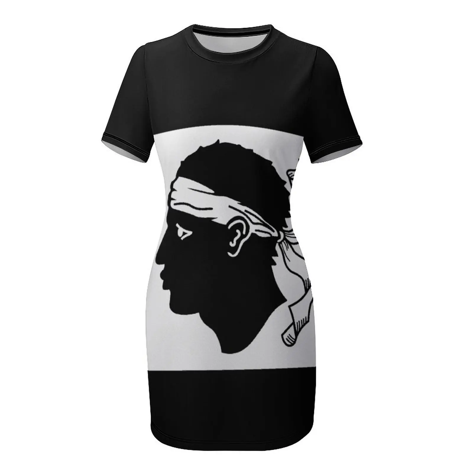 Sexy  Woman's Dress Dresses Flag of Corsica Short Sleeved Dress Casual Graphic Cocktails Funny