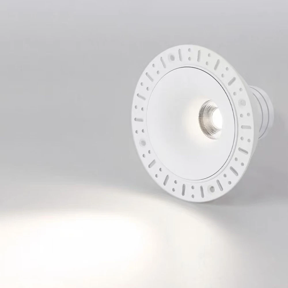 LED tube light without decoration, round dimmable COB high-end embedded ceiling spotlight, room decoration lighting