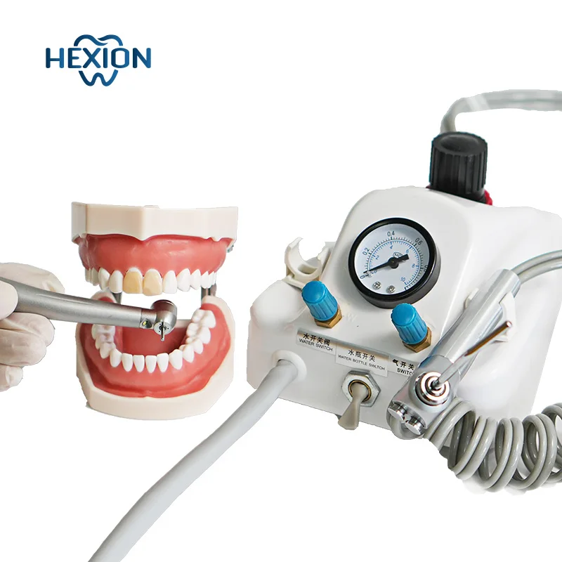 Portable Dental Turbine Unit Kit with High Speed Handpieces, 2/4 Hole Optional, for Dentist Use