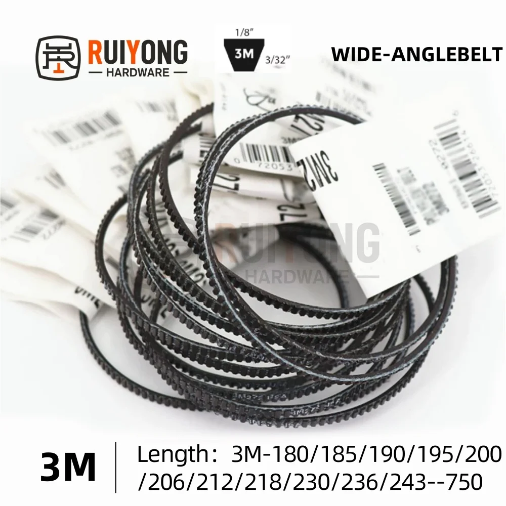 

3M Wide-angle belt 180/185/190/195/200/206/212/218/230-750mm For Harbor Freight Lathe Drive Belt Transmission Triangle Belt