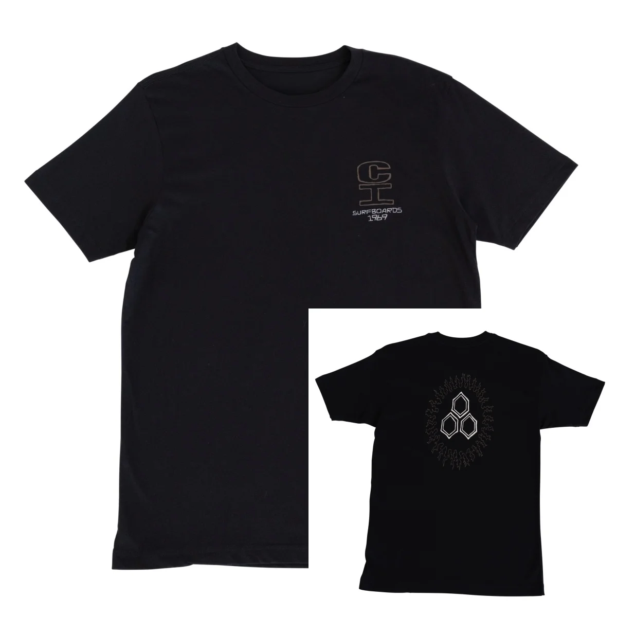 Camiseta de algodón con estampado gráfico de la marca Art Black Merrick Circle Fire, para surfear al aire libre, para hombre y mujer, ropa de calle de verano