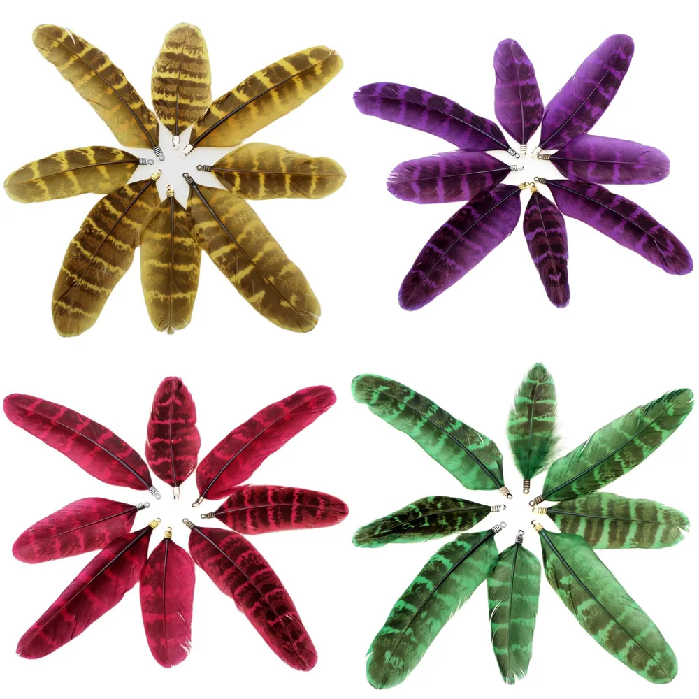 Four-Color Clip 16psc/Lot 70/90MM Colorful Black Dot Natural Feather Tassel Pendant DIY Necklace Earring For Making Jewelry