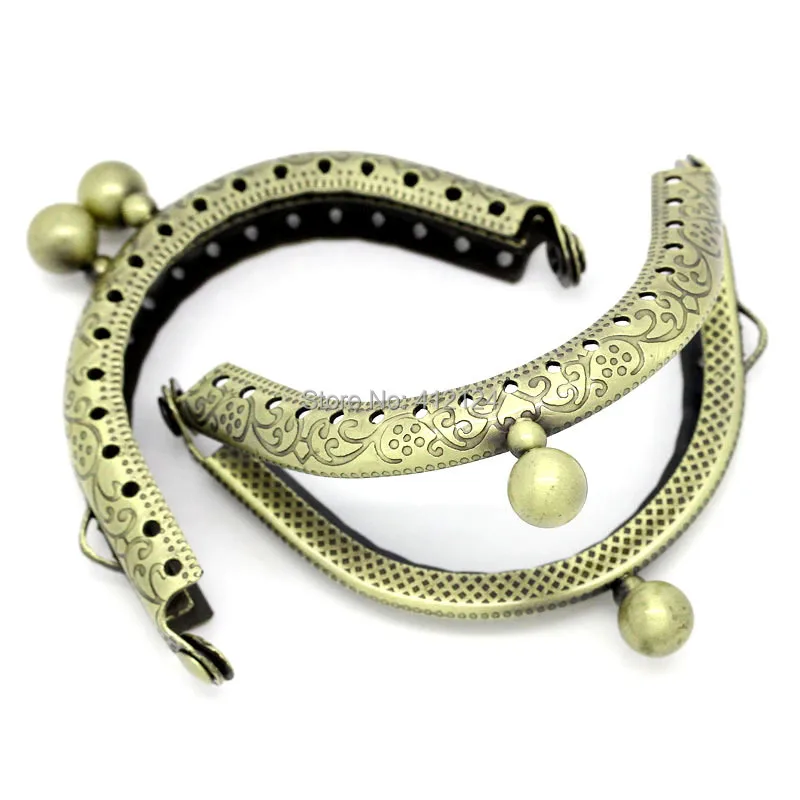 50Pcs Metal Frame Kiss Clasp Lock Handbag Purse Bag Bronze Tone Handle Making Component 6.5cm x5.1cm