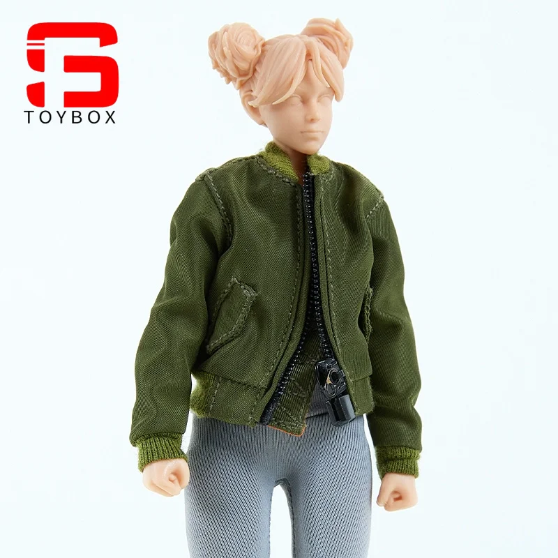 1/12 Scale Female Solider Flight Jacket Yoga Pants Clothes Model Fit 6'' Romankey Action Figure Body Dolls