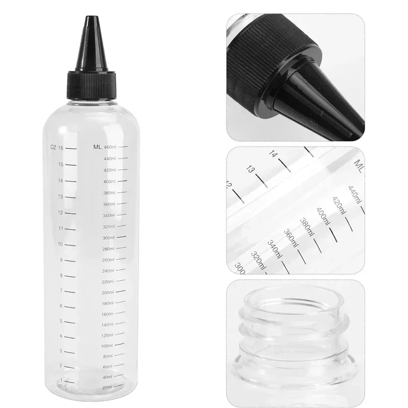 5PCS 30ml-500ml Empty Plastic Transparent Pointed Mouth Graduated Bottles Water Bottle Vape Liquid Dropper Bottle DIY ink tank