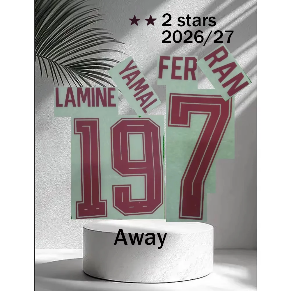 2026/27 Spain champion two stars namesets away  FERM8IN 2026 Football Jerseys Player Namesets LAMINE19YAMAL