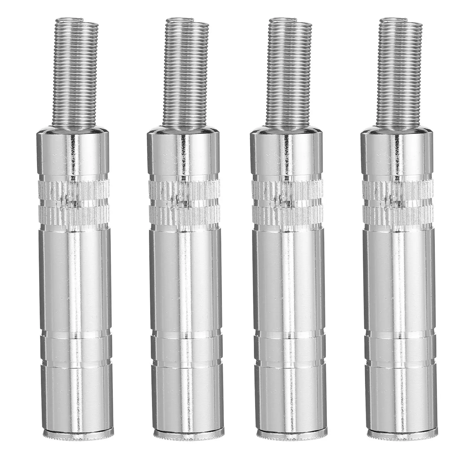 

4 PCS Audio Plug Female Socket Connector Guitar Lightweight Speaker and Headphone Adapter Zinc Alloy Nickel Plating Plugs