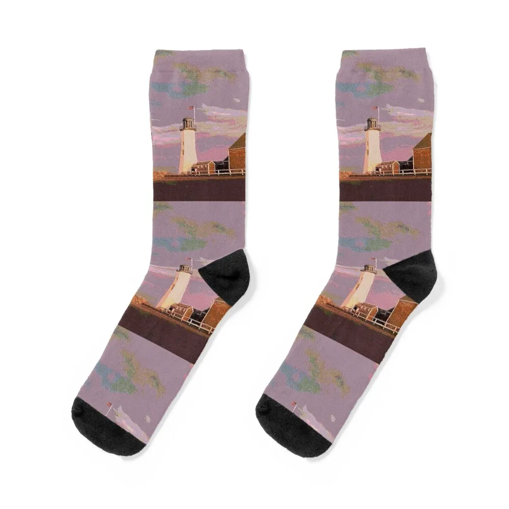 

Lighthouse at Scituate Harbor Socks luxury FASHION Soccer christmas gift Socks Women's Men's