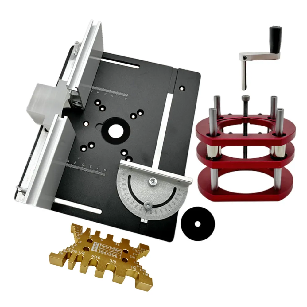 Houtbewerking Router Lift Systeem En Aluminium Bovenplaat Voor 65Mm Diameter Motoren Werkbank Trimmer Graveermachine Diy Tools