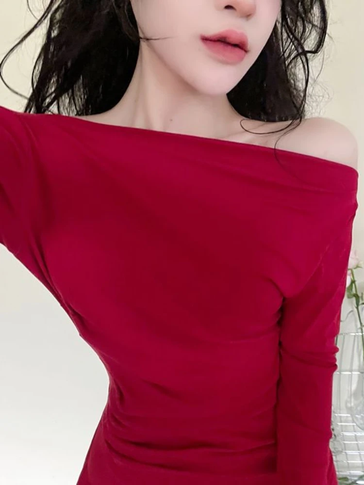 Mini sukienka bodycon dla kobiet z głębokim dekoltem Sexy Irregular Fashion Ulzzang Soft Famous Lady Gentle Club Wear Chic Vestidos De Mujer