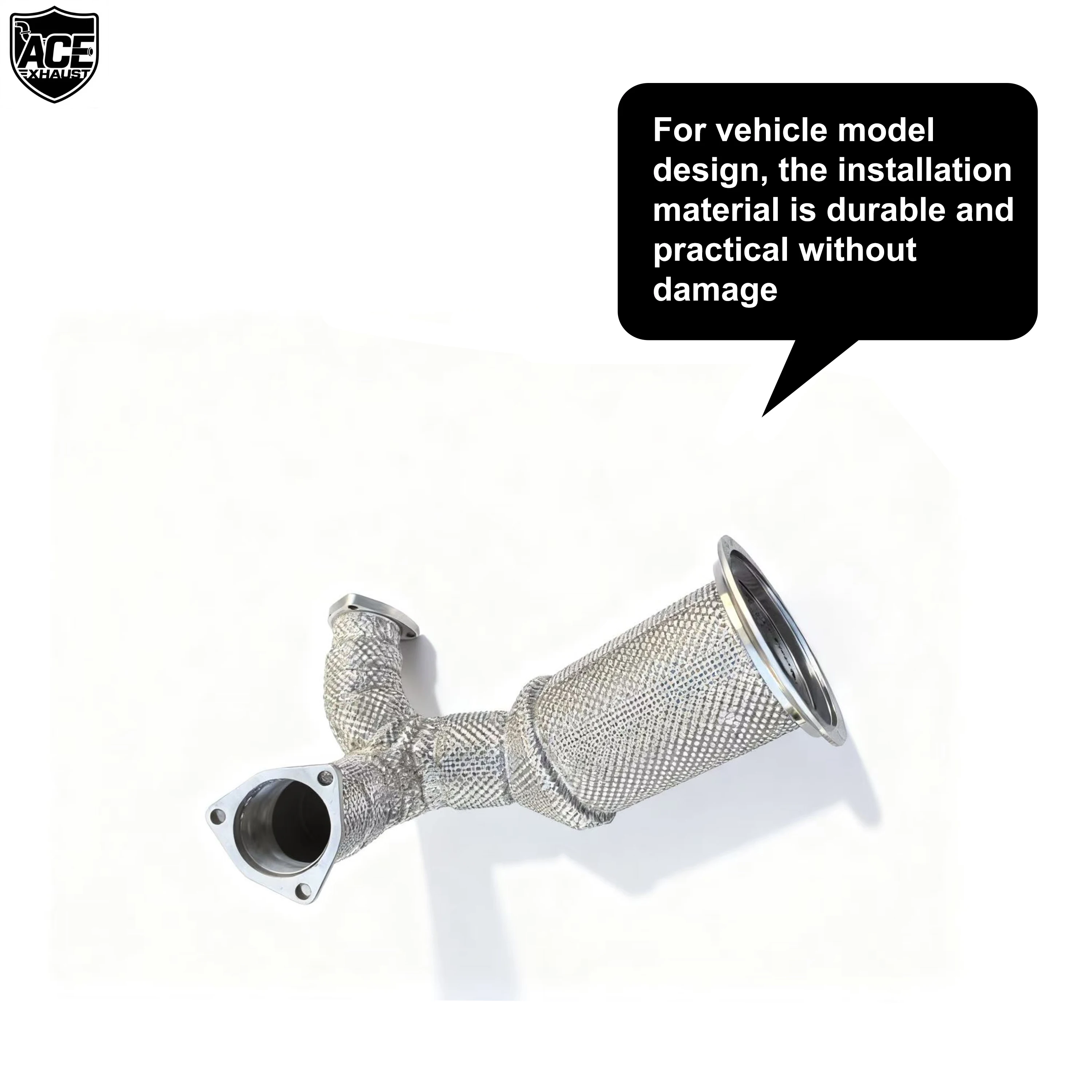 ACE Passend für Audi S4 B9 S5 3.0T Auspuff-Downpipe mit Hitzeschild Hochwertiges SUS304 Auspuffrohr Verlustfreie Installation – Detail 7