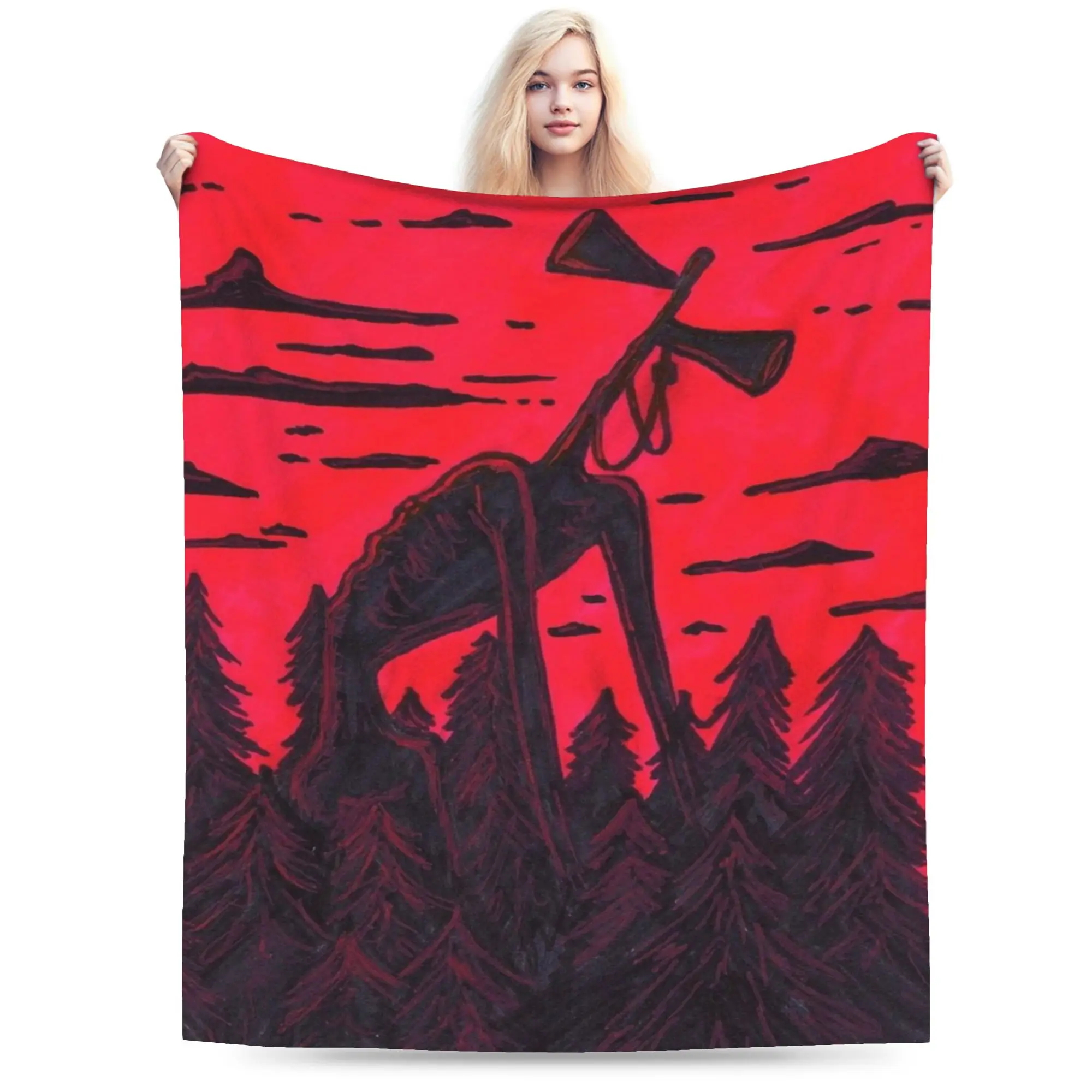 Siren Head In Dark Forest Blankets Ultra-Soft Fleece Novelty Gift  Throw Blankets Rug Piece