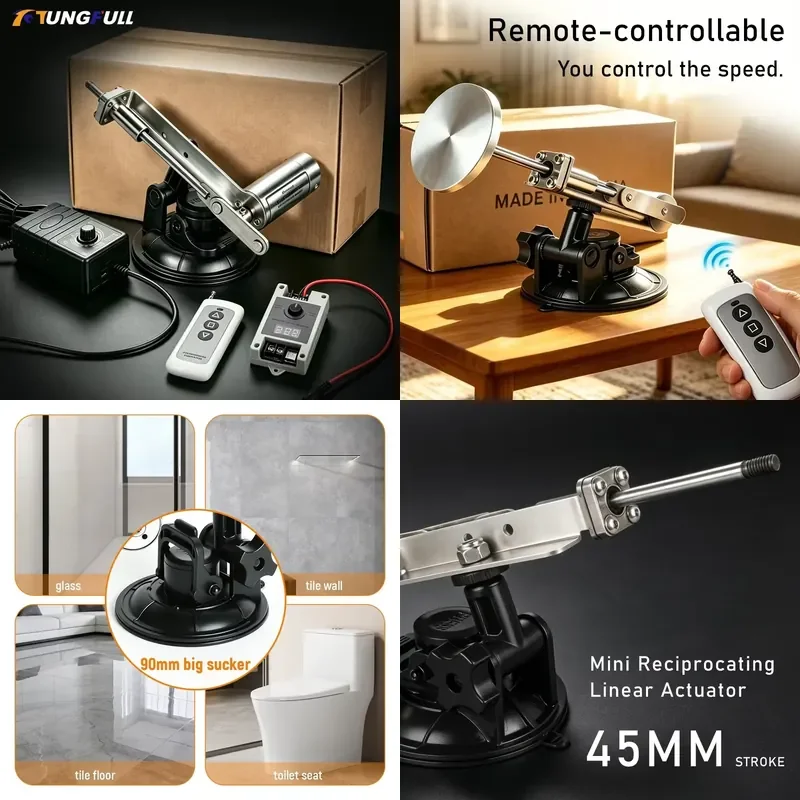 TUNGFULL Reciprocating Telescopic Linear Actuator Round-trip Telescopic 45mm Stroke Reciprocating Machine Remote Control
