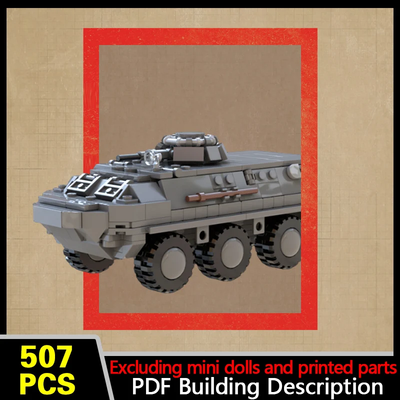 BTR-60 Armored Personnel Carrier Model MOC Building Bricks War Equipment Modular Technology Gifts Holiday Assemble Toys Suit