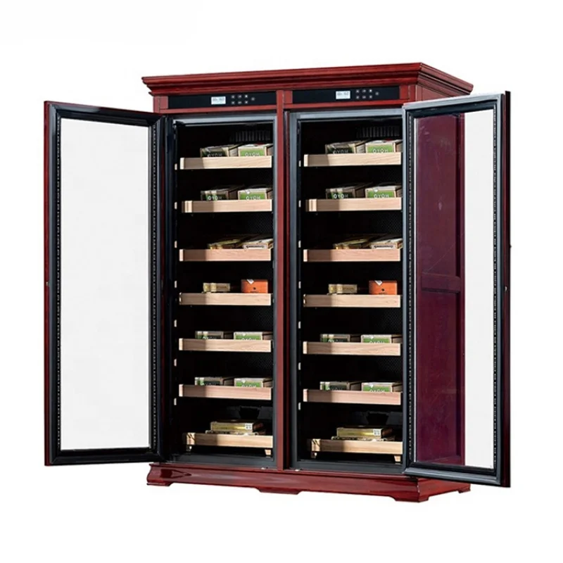 custom.Made in China custom large double glass door electrical cigar humidors sale used display humidor cabinet