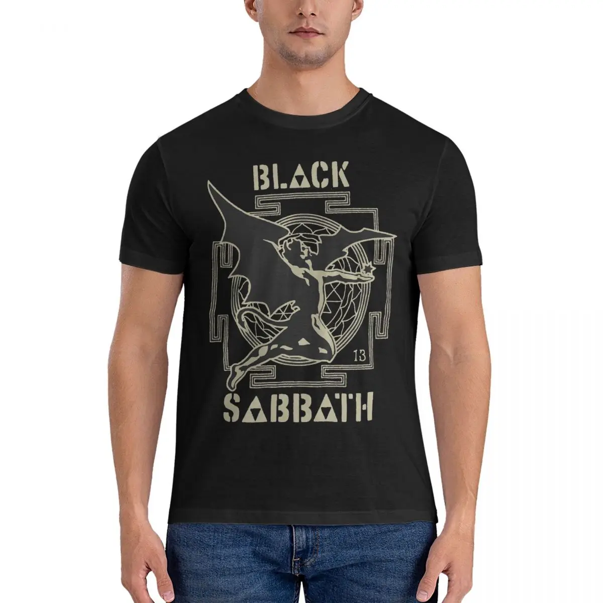 Best Men's T Shirt B-Black Sabbath Novelty Tees Short Sleeve Crewneck T-Shirts 100% Cotton Unique Tops