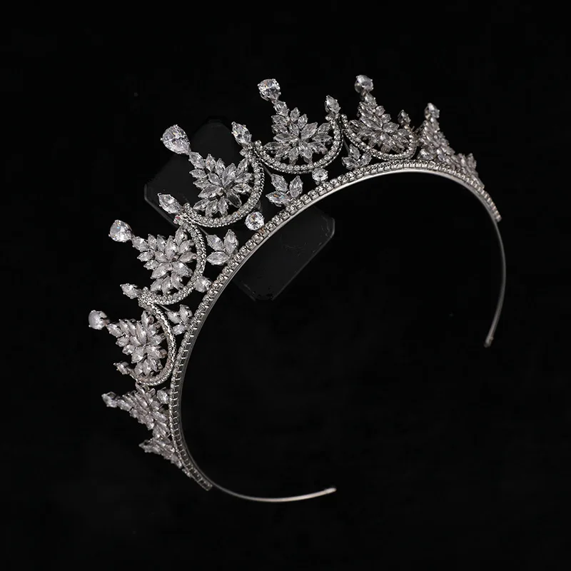 Princess Crowns For Wedding Bride Headdress Cubic Zirconia CZ Bridal Tiara Crown For Women Girl Birthday Party Prom Hair Jewelry