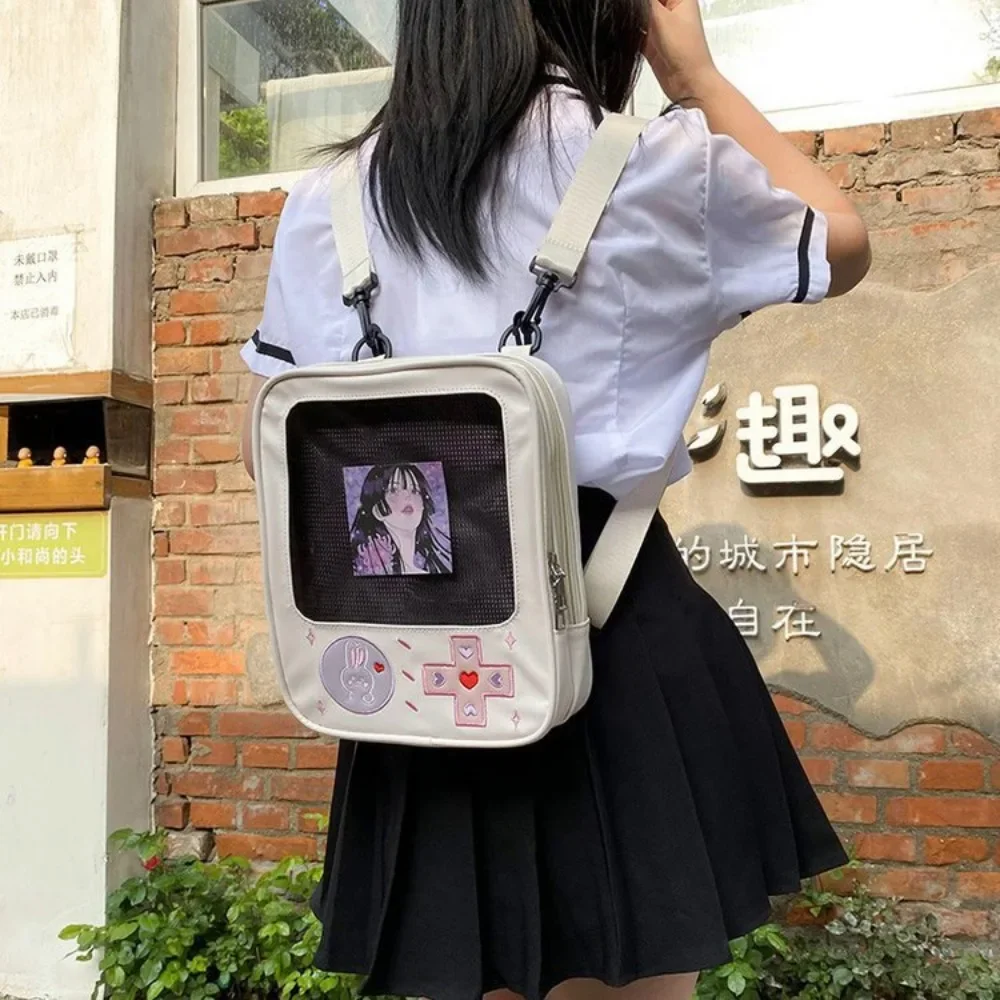 

Kawaii Clear Backpack Women's Transparent Cute Bunny Lolita Bag Japanese Cartoon Rucksack for Girls Fashion Shoulder Purse
