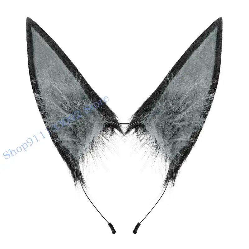 

H9ED Realistic Rabbit Ears Hair Accessory For Halloween Christmas Cosplayer Event
