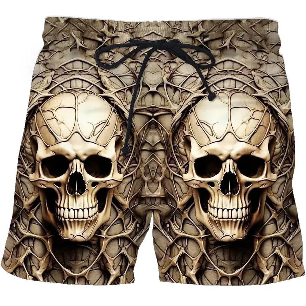 

Mens Summer Beach Sports Shorts Loose Fit Cartoon 3D Printed Casual Pants