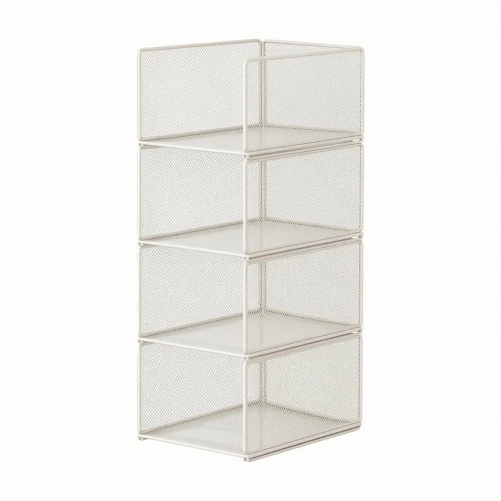 Space Saving Clothes Organizer with Perforated Mesh Panels for Wardrobe Use Wrought Iron Frame Keeps Garments Visible