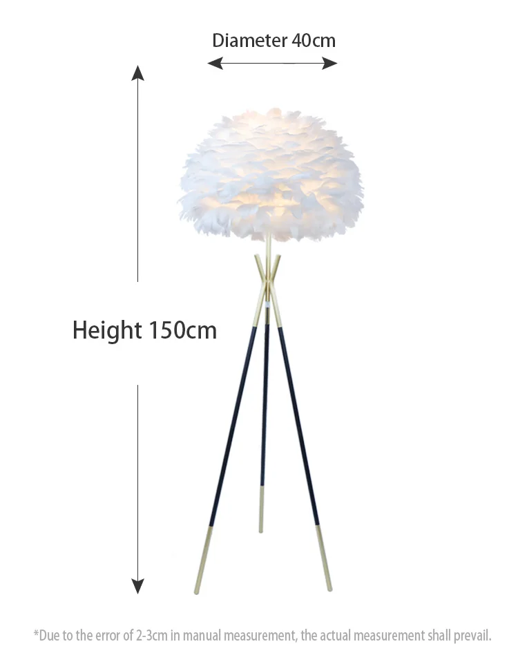 Goose Feather Floor Light Decoration Large Standing Modern Indoor Living Room Hotel Home LED Floor Lamp