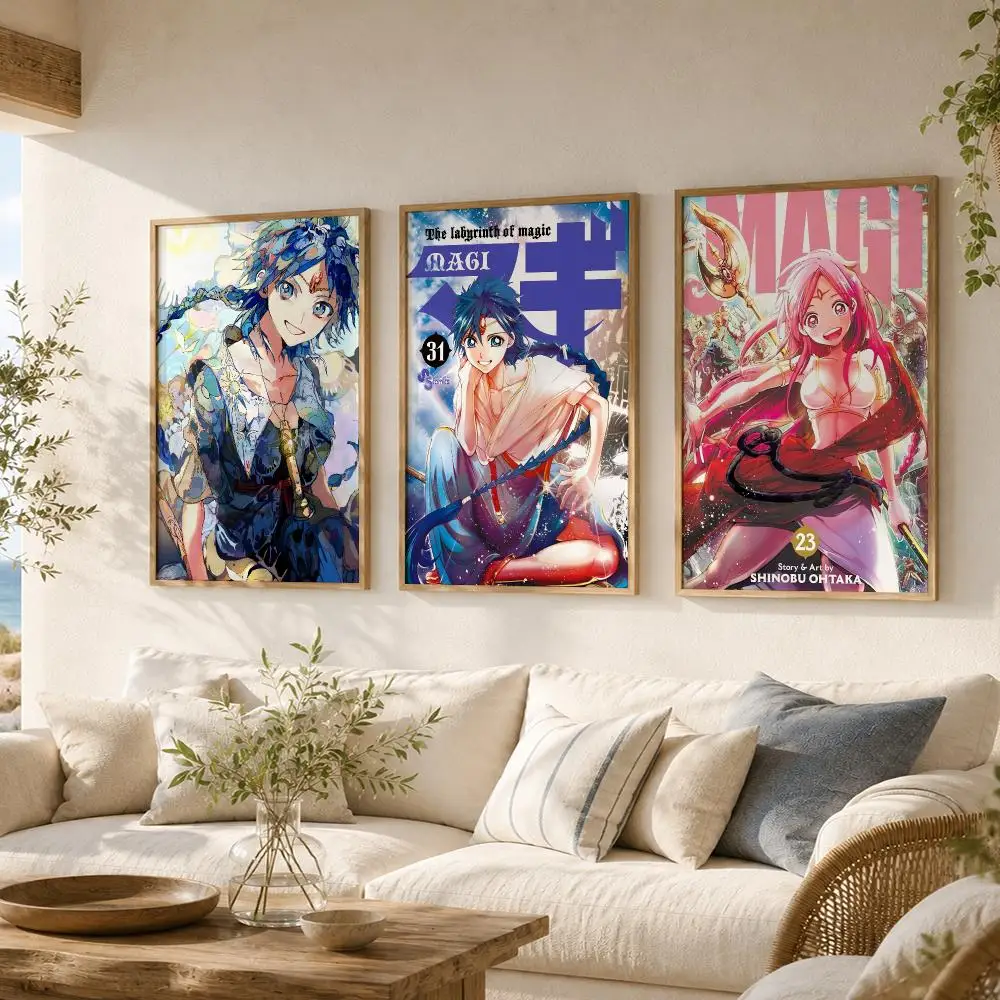 Anime M-Magi The Labyrinth Painting Calligraphy Canvas Poster Bedroom Living Room bar Hallway House interior Wall Decor