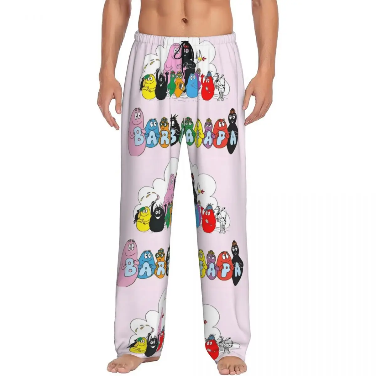 

Напечатанные на заказ забавные мультяшные обои Barbapapa, пижамные штаны, мужская одежда для сна, низ с карманами