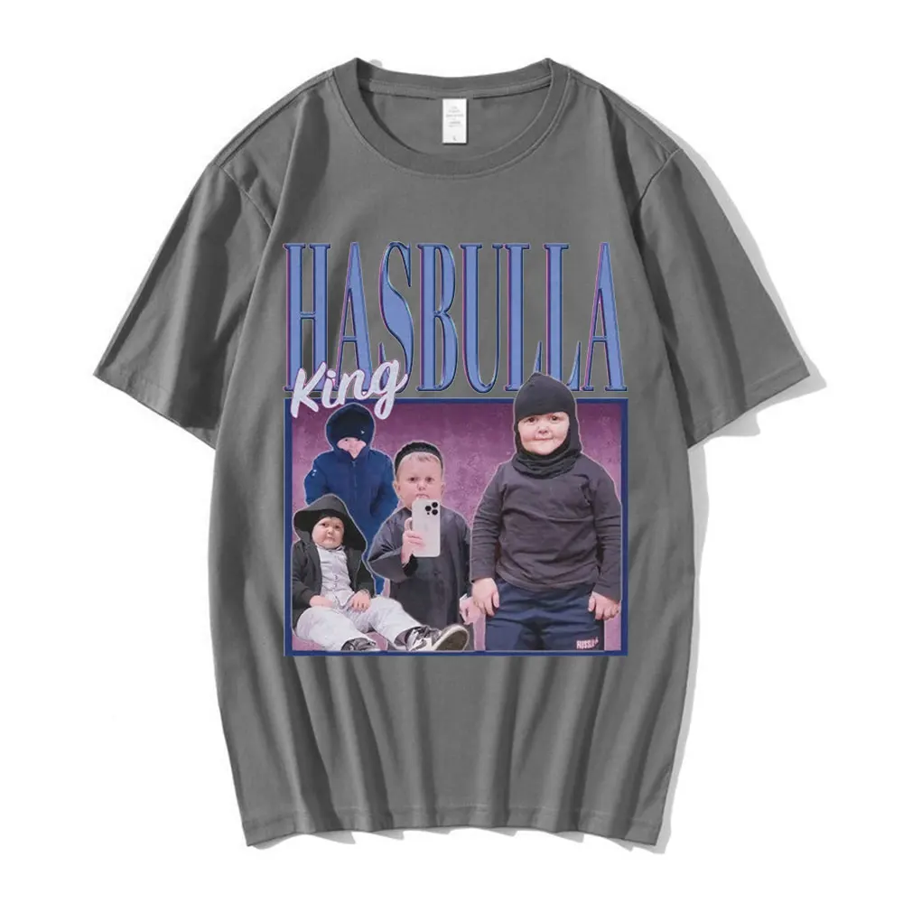 Hasbulla Fighting Meme T Shirt Men Women Mini Khabib Blogger T-Shirt High Quality Crew Neck Pure Cotton Oversized Tees Tops Man