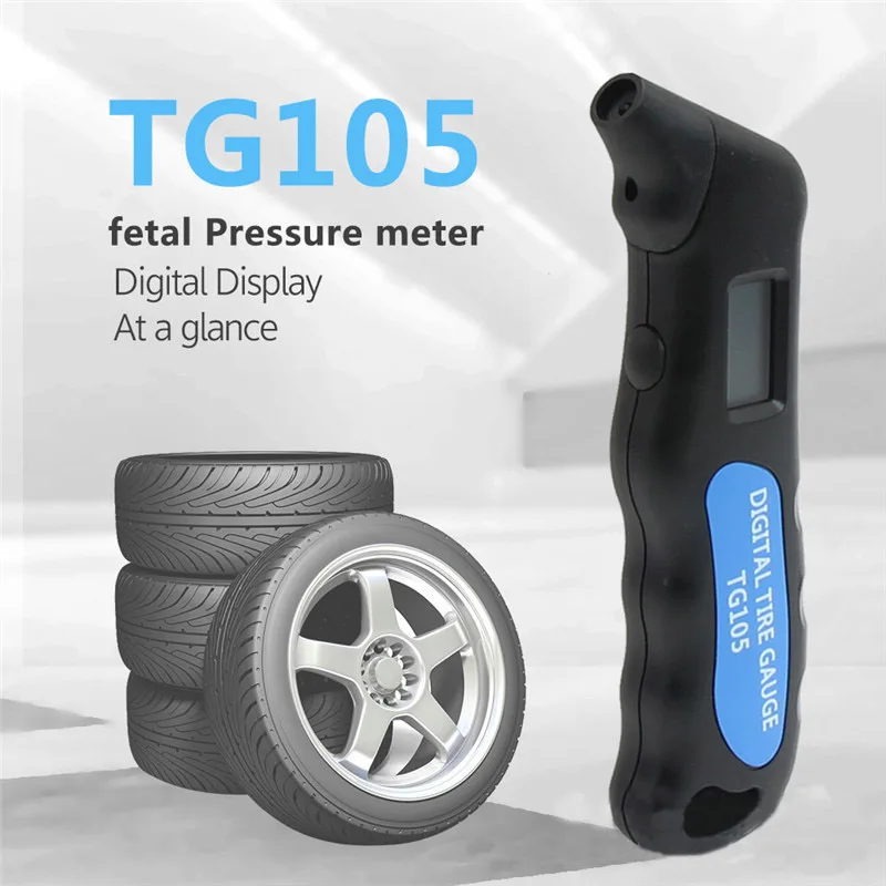 ZK50 TG105 Digital Car Tire Tyre Air Pressure Gauge Meter LCD Display Manometer Barometers Tester for Car Truck Motorcycle Bike