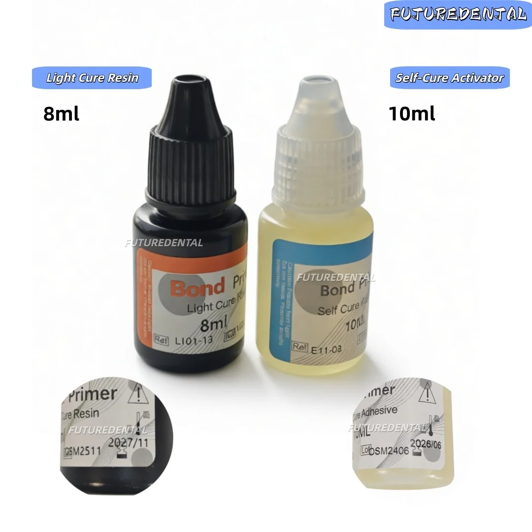 Dental Bond Primer Set – Light Cure & Self-Cure Resin for Secure Tooth Adhesion 8/10Ml Professional Dental Adhesive