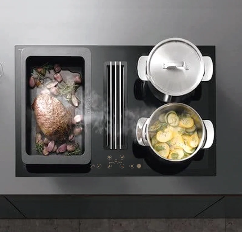 

80cm Induction Cooktop, 4 Zones with Integrated Ventilation,ranghood