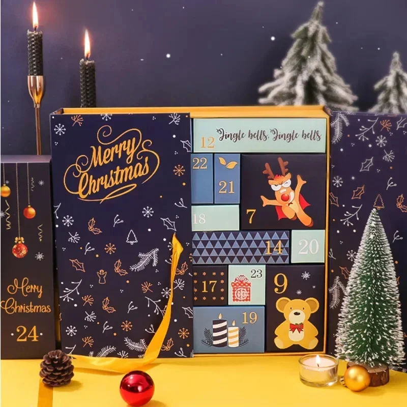 

Christmas Advent Calendar DIY Christmas Filling Box 24 Days Countdown Fillable Cardboard Number Boxes For Christmas Gift Wrap