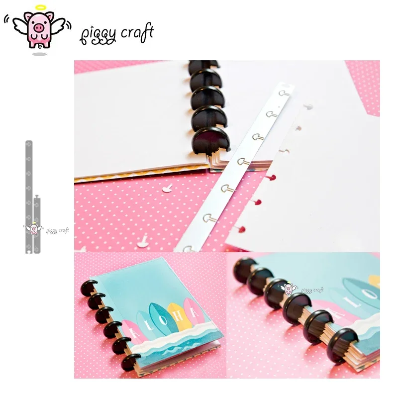 Piggy Craft metal cutting dies cut die mold Notebook strip edge Scrapbook paper craft knife mould blade punch stencils dies