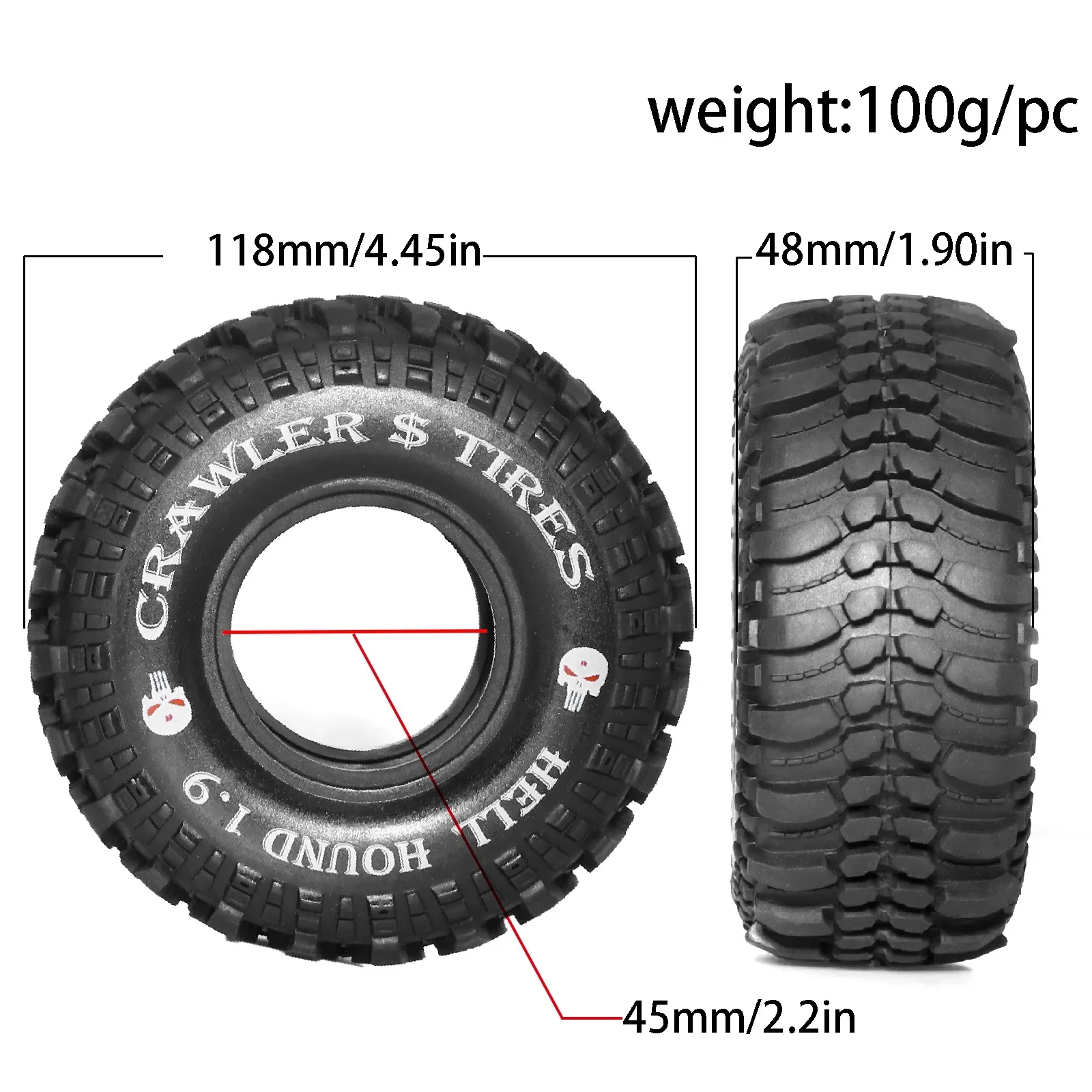 4PCS 118mm 1.9\