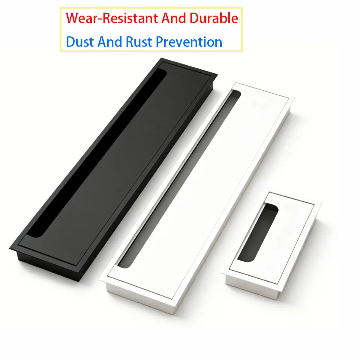 Computer Desk Outlet Black Brush Square Cover Aluminum Alloy PC Desktop Computer Square Wire Hole Protective Cover