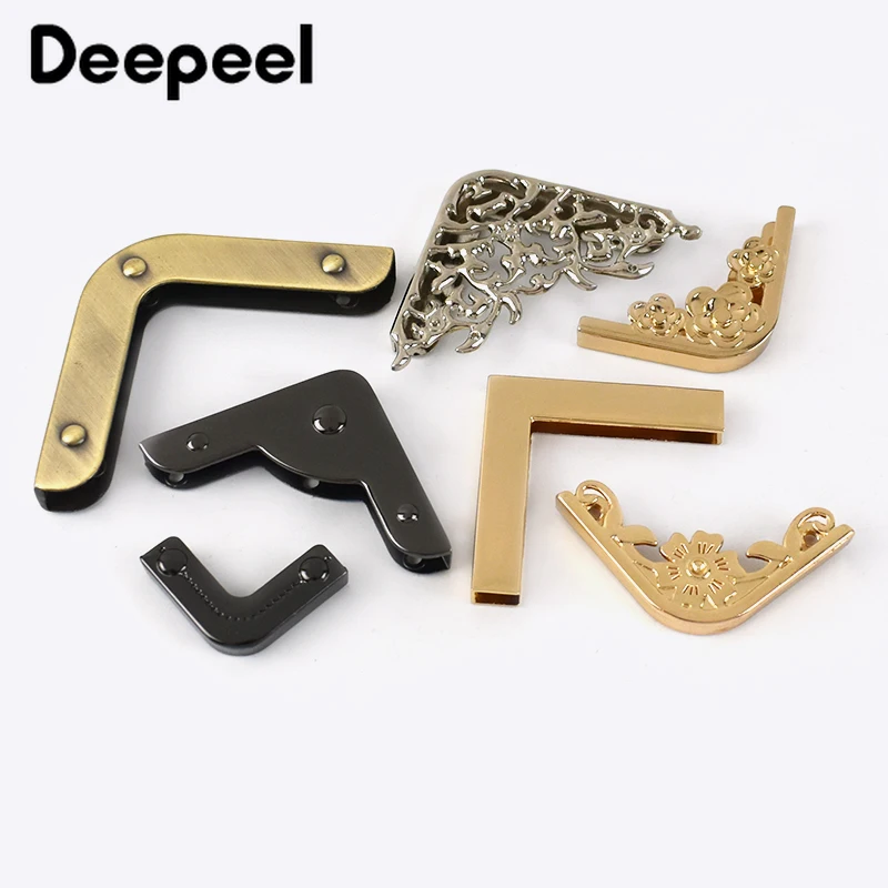 4Pcs Deepeel 25-54mm Metal Corner Protector Buckle Handbag Edge Purse Book Decor Clip Banding Clasp DIY Hardware Accessories