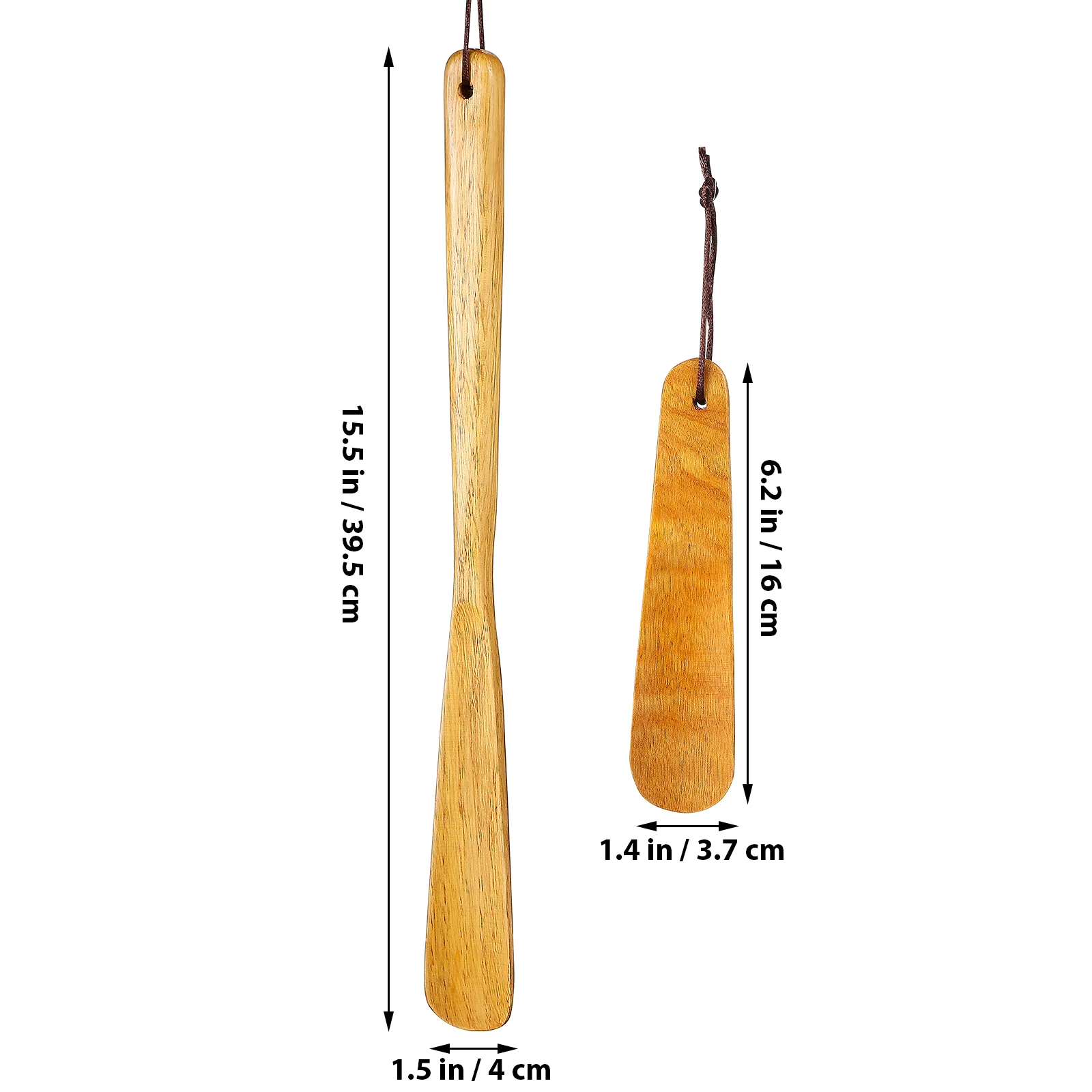 2 Pcs Log Shoehorn Socks for Women Long Handle Puller Portable Wood Boots Seniors Helper Travel Wooden Kids