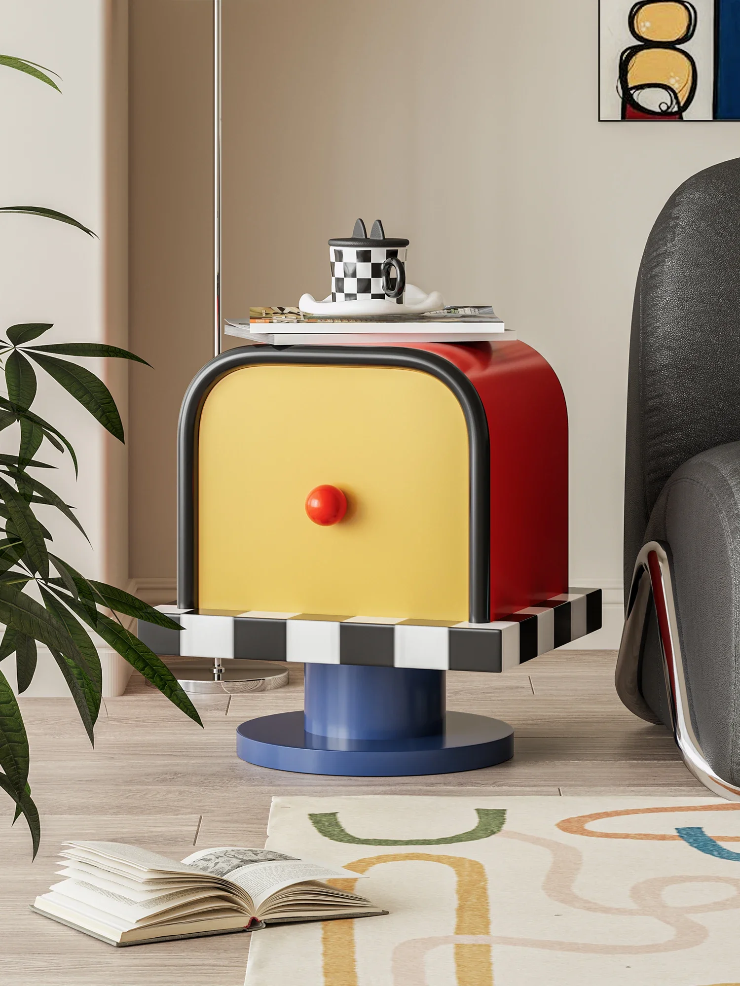 صندوق بريد بلون الدوبامين الكريمي بجانب السرير وغرفة المعيشة وغرفة النوم وطاولة بجانب السرير وخزانة صغيرة إبداعية للرياح #3