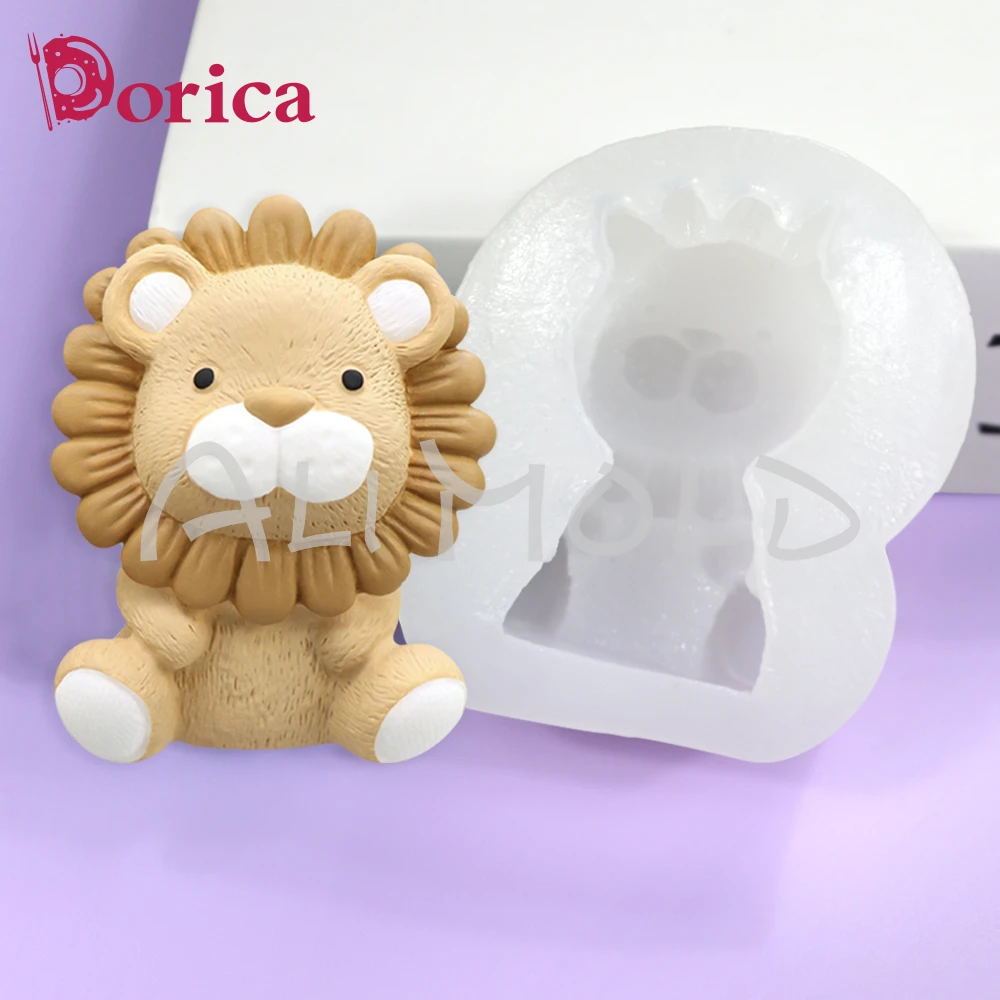 3D Cartoon Lion Silicone Mold Fondant Chocolate Mould DIY Resin Clay Soap Candle Model Cake Decorating Tools Kitchen Bakeware