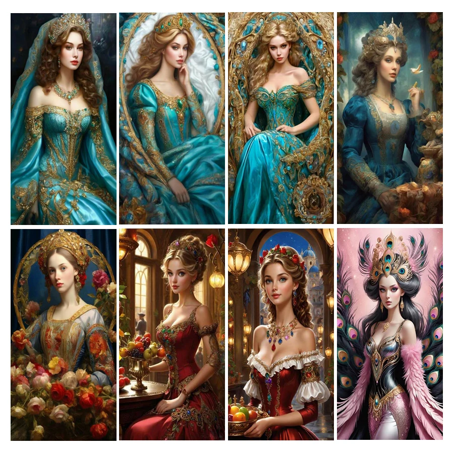 Elegant Goddess New Diamond Painting Large Size Woman Diy Full Mosaic Embroidery Queen Picture Jewellery Cross Stitch Kits