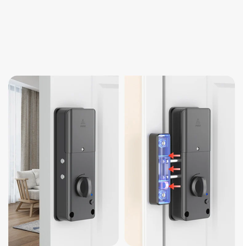 Bluetooth APP Smart Door Lock Smartlock Tuya APP Remote Control IC Card Motor Lock Invisible Keyless No Drill Hole Installation